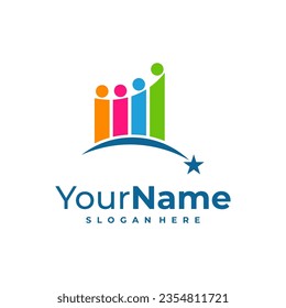 Leader logo design Template. Star People logo vector illustration.