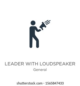 Leader with loudspeaker icon vector. Trendy flat leader with loudspeaker icon from general collection isolated on white background. Vector illustration can be used for web and mobile graphic design, 