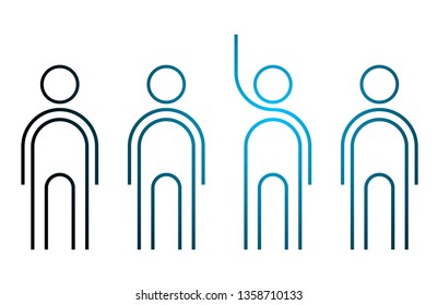 leader man flat illustration