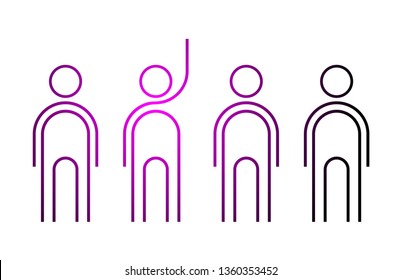 leader man flat illustration
