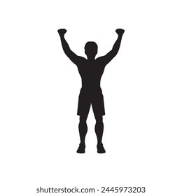 Leader man win black icon vector illustration design.