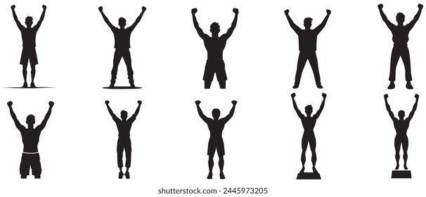 Leader man win black icon vector illustration design.
