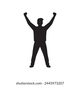 Leader man win black icon vector illustration design.