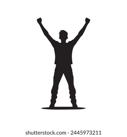 Leader man win black icon vector illustration design.