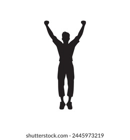Leader man win black icon vector illustration design.