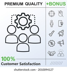Leader management Icon graphic elements for work