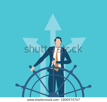 Leader. Manager chooses the path to success. Business vector illustration.
