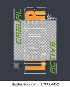 Leader, modern and  stylish typography slogan. Abstract design with the blank placement for image content. Vector print tee shirt, social media post, poster and more uses. Global swatches.