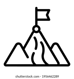 Leader mountain icon. Outline leader mountain vector icon for web design isolated on white background
