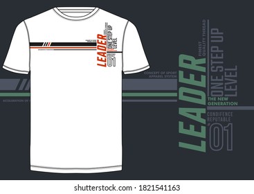 Leader the new generation, modern and stylish typography slogan for t-shirt. Abstract design with the lines style. Vector print, typography, poster. Global swatches.