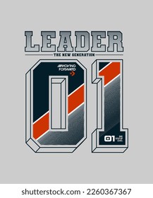 Führer der neuen Generation, moderner und stilvoller Typografie-Slogan. Farbige abstrakte Design-Vektorgrafik für Print-T-Shirt, Apfel, Hintergrund, Typografie, Poster und mehr.