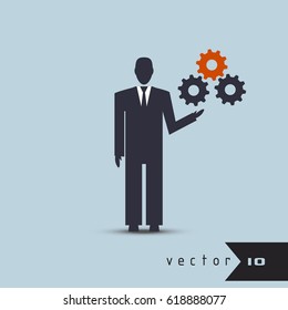 Leader offers a solution of problem vector concept infographic