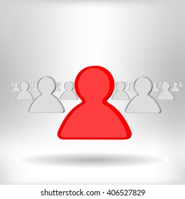 Leader in organization of people vector icon 
