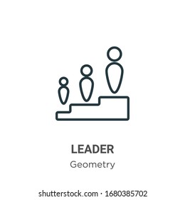 Leader outline vector icon. Thin line black leader icon, flat vector simple element illustration from editable geometry concept isolated stroke on white background