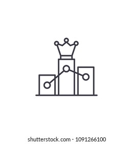 Leader position linear icon concept. Leader position line vector sign, symbol, illustration.