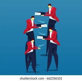 The leader pushes his work to the subordinate