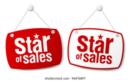 The leader of sales signs set.