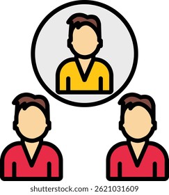 Leader Search Line Filled Vector Icon Design