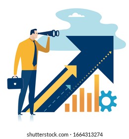 Leader. Searching for opportunities concept vector illustration.