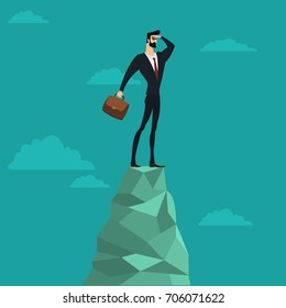 Leader. Searching for opportunities. Vector image.