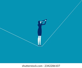 Leader searching for opportunity. Business profit vector illustration

