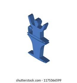 Leader Speech isometric left top view 3D icon