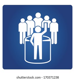 leader speech, statement symbol