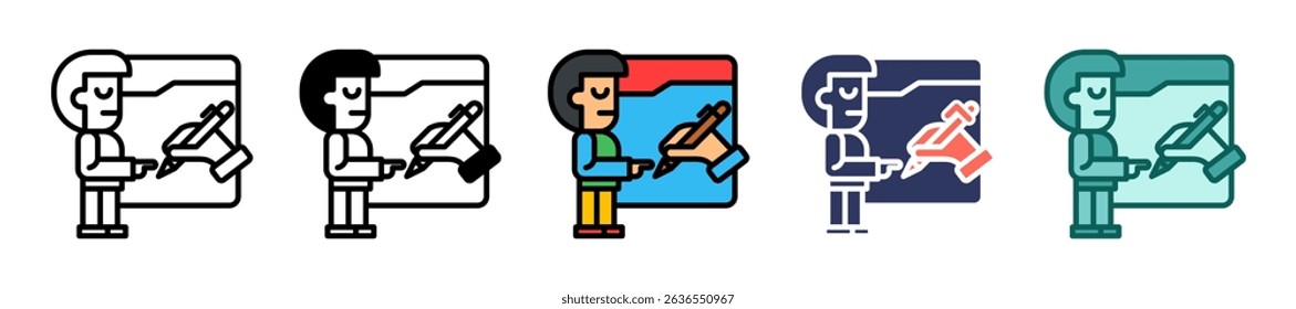 Leader Standard Work Icon Multiple Vector Illustration
