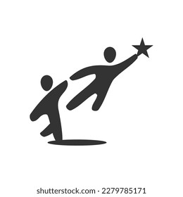 leader with star logo template Icon Illustration Brand Identity. Isolated and flat illustration. Vector graphic