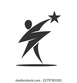 leader with star logo template Icon Illustration Brand Identity. Isolated and flat illustration. Vector graphic