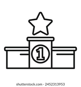 Leader star podium icon outline vector. Job leadership. Champion stage