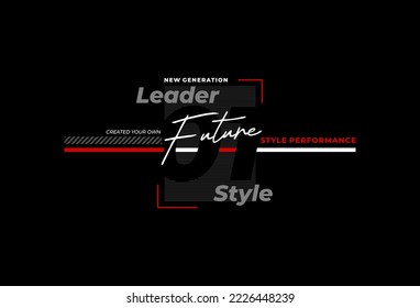 leader style t shirt label design graphic vector.
