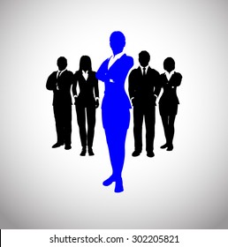Leader of a successful executive team. A successful executive team led by a great leader.
