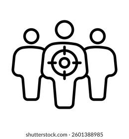 Leader Target Vector Line Icon Design