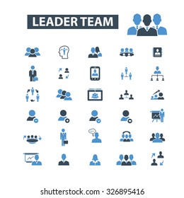 leader team, human resources icons
