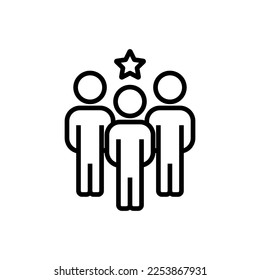 Leader of Team Isolated Line Icon. Perfect for UI, apps, sites, stores, adverts. Editable stroke, drawn with black thin line