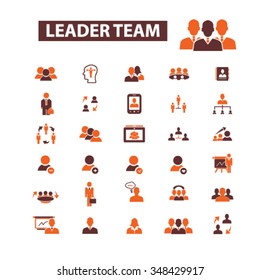 equipo líder, administración, recursos humanos, avatar, iconos de la comunidad, símbolos de concepto vectorial establecido para infografías, móviles, sitios web, aplicación