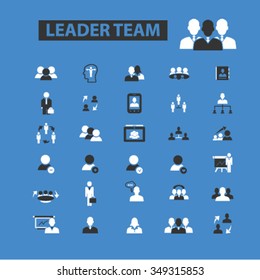 equipo líder, administración, recursos humanos, avatar, iconos de la comunidad, símbolos de concepto vectorial establecido para infografías, móviles, sitios web, aplicación
