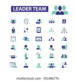 leader team, management, human resources, avatar, community  icons, signs vector concept set for infographics, mobile, website, application 