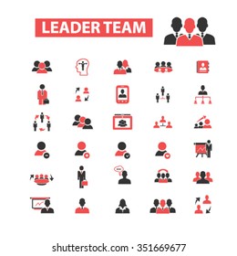 leader team, management, human resources, avatar, community  icons, signs vector concept set for infographics, mobile, website, application
