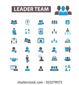 equipo líder, administración, recursos humanos, avatar, iconos de la comunidad, símbolos de concepto vectorial establecido para infografías, móviles, sitios web, aplicación
