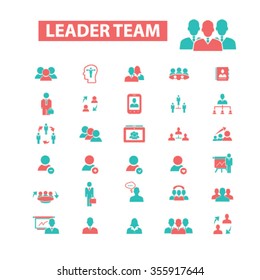 leader team, management, human resources, avatar, community  icons, signs vector concept set for infographics, mobile, website, application
