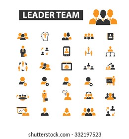 leader team, user, business success icon & sign concept vector set for infographics, website