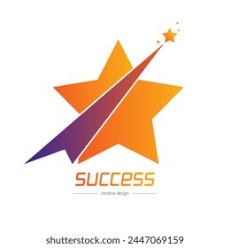 Leader. Template of a logo, sticker, brand or label for a creative idea. Flat style