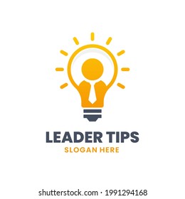 Leader Tips Logo Template Design. Creative people logo. Smart business and Future idea vector illustration.