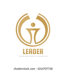 Leader - Vector Business Logo Template Concept Illustration. Abstract Torch Creative Sign. Award Winner Cup Symbol. Championship Icon. Graphic Design Element. 