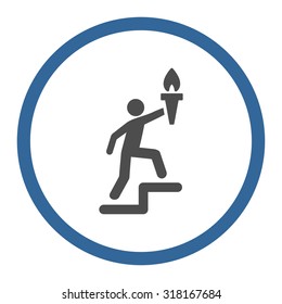 Leader vector icon. This rounded flat symbol is drawn with cobalt and gray colors on a white background.