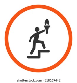 Leader vector icon. This rounded flat symbol is drawn with orange and gray colors on a white background.