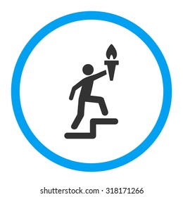 Leader vector icon. This rounded flat symbol is drawn with blue and gray colors on a white background.