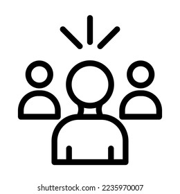 Leader Vector Line Icon Design
